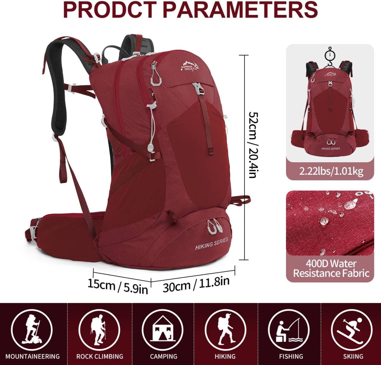 IX INOXTO 26L/40L Hiking Backpack with 3L Bladder - image 2