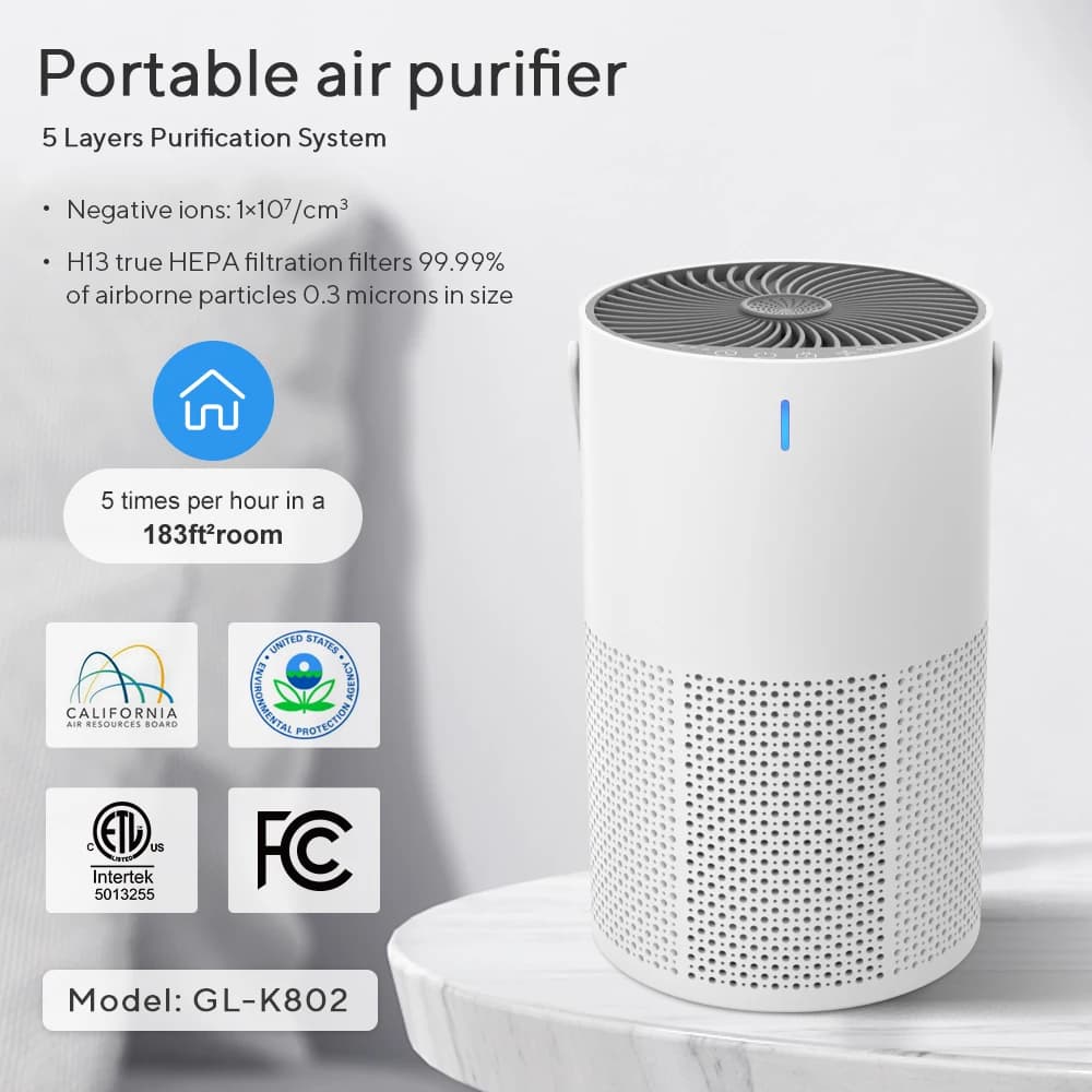 Portable Air Purifier H13 True HEPA Filter