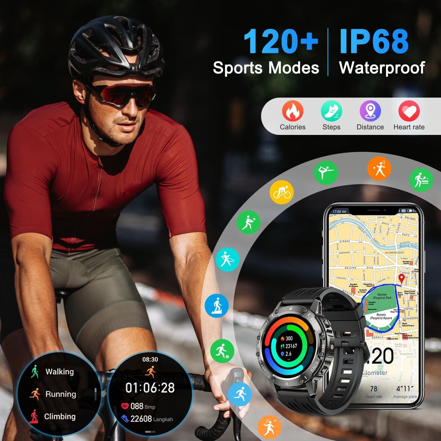 Oiviato Military-Style Fitness Tracker and Smartwatch - image 4