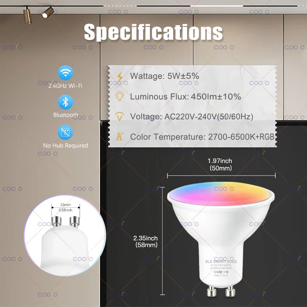 Tuya GU10 Smart LED Light Bulb - image 3