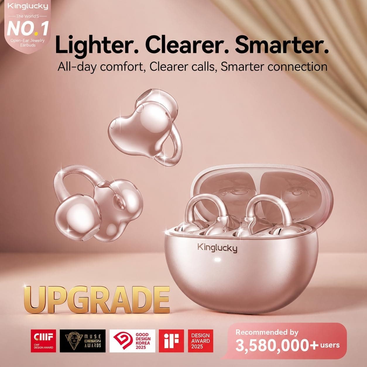 Kinglucky Clip-On Open-Ear Bluetooth Earbuds for Small Ears - image 2