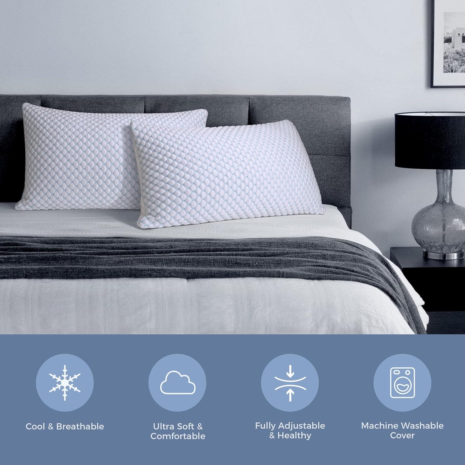 OSBED Adjustable Cooling Memory Foam Pillows - Set of 2 - image 5