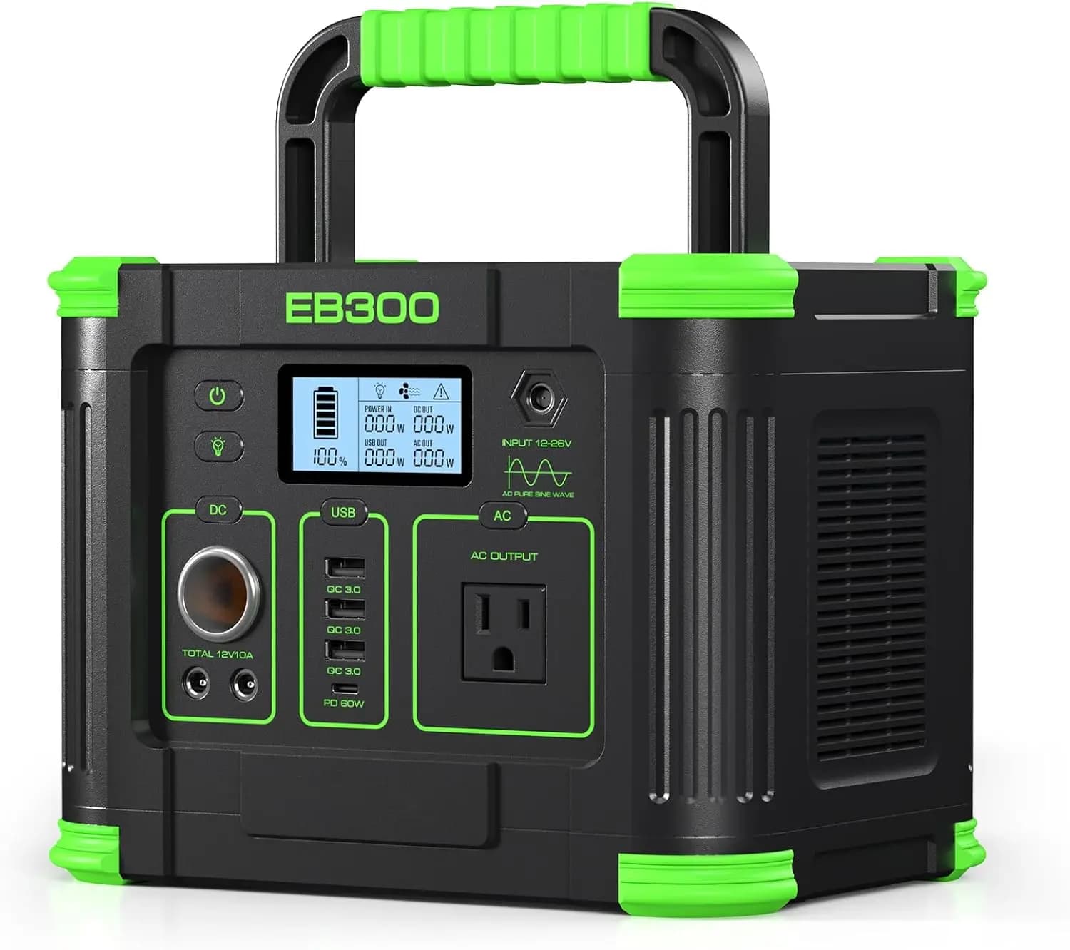 300W Portable Power Station with 288Wh LiFePO4 Battery