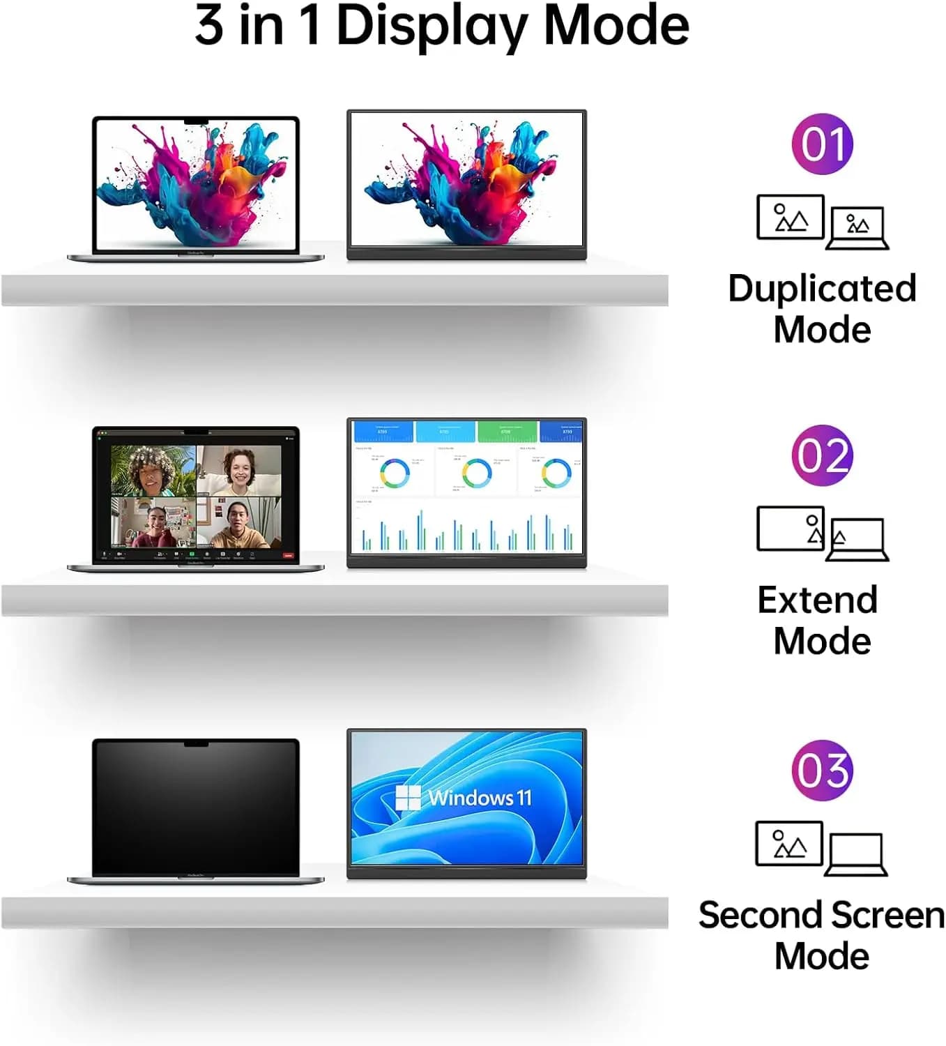 10.5'' FHD Portable Display Monitor - Ideal Choice for Work & Gaming - image 3