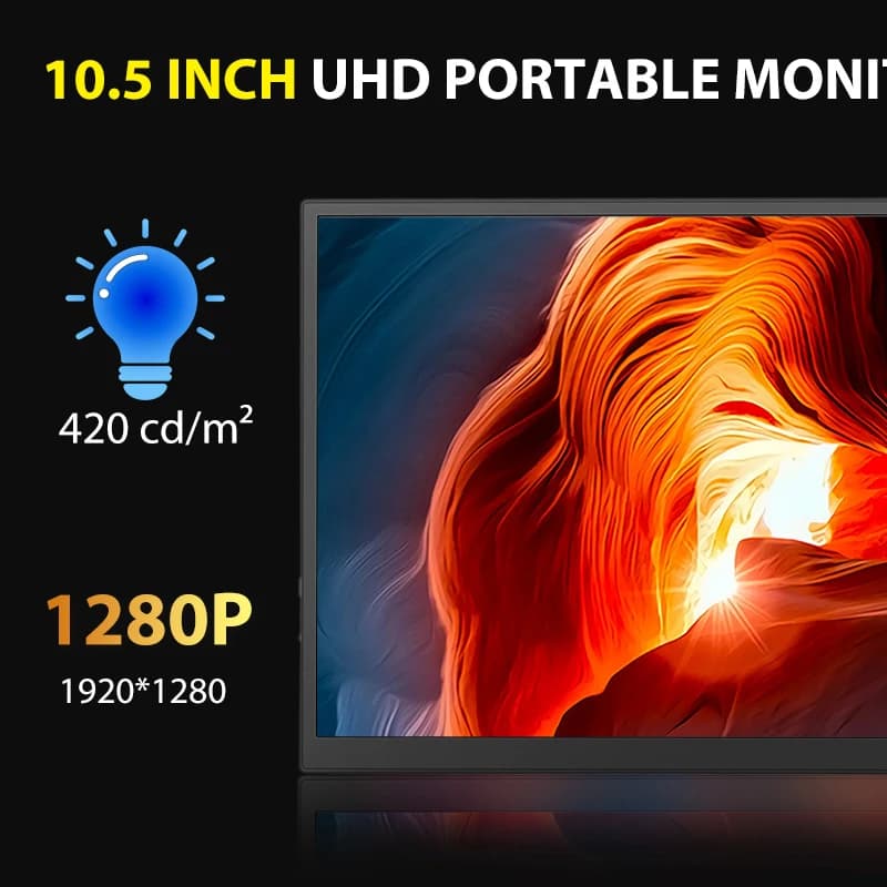 10.5 Inch Portable Monitor - Ideal for Laptop & Gaming - image 3