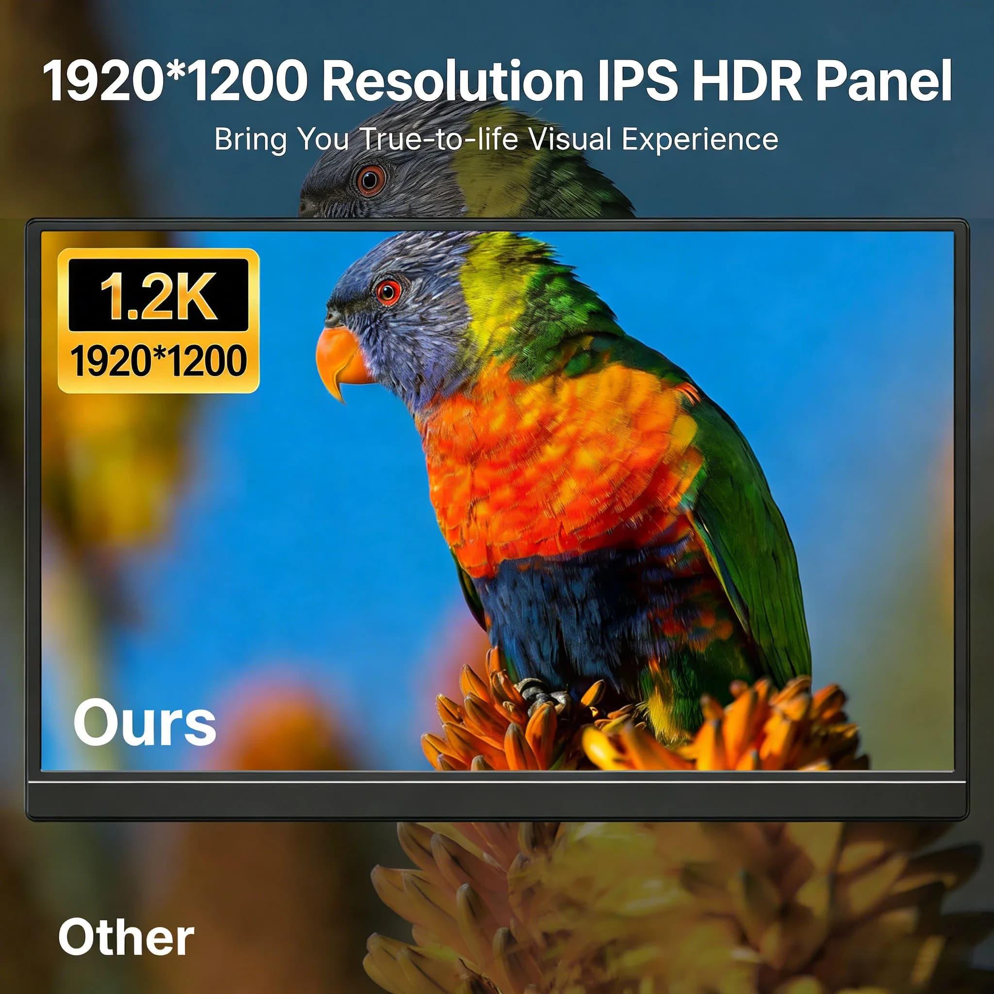 Portable Touch Screen Monitor - 13.3'' IPS Display - image 2