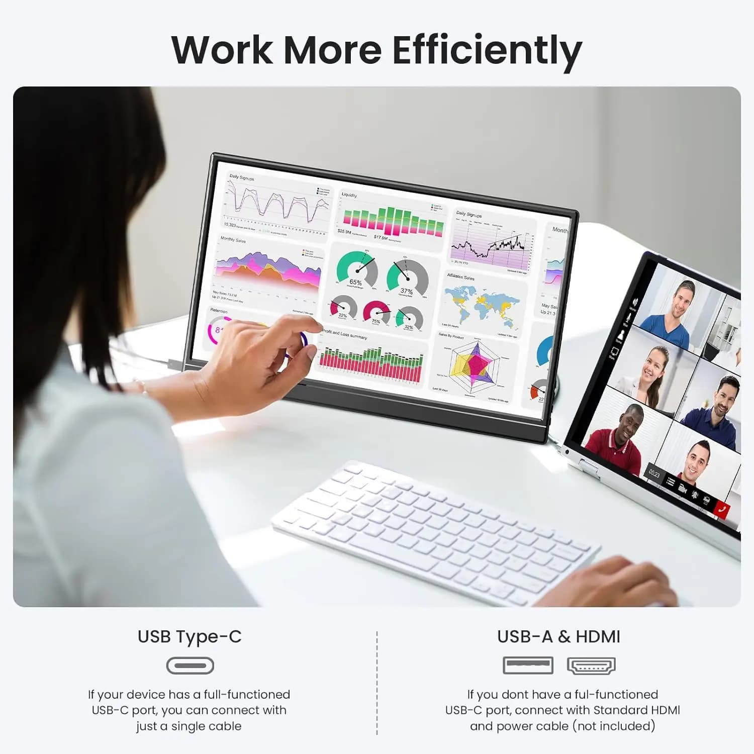 Portable Touch Screen Monitor - 13.3'' IPS Display - image 5