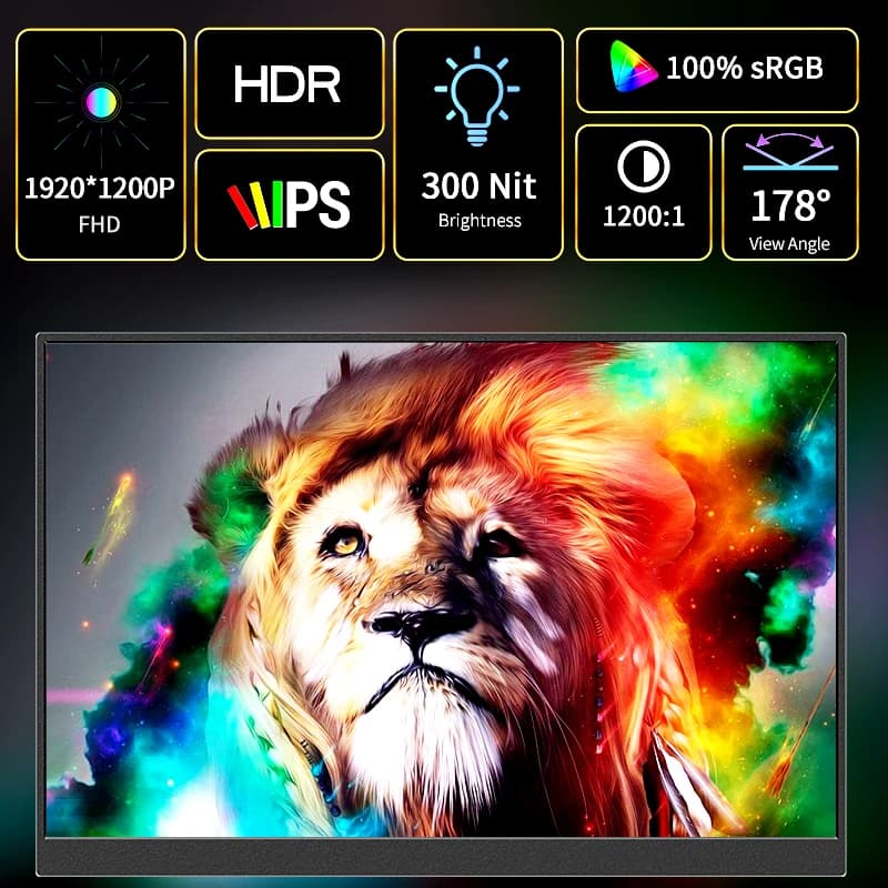 FHD 16" Portable Touch Monitor for Laptop & Gaming - image 3