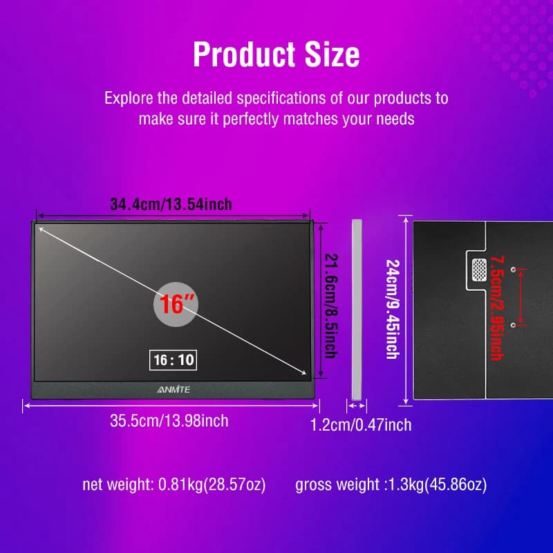 Portable Gaming Monitor 16-Inch - 165Hz for Console & PC - image 3