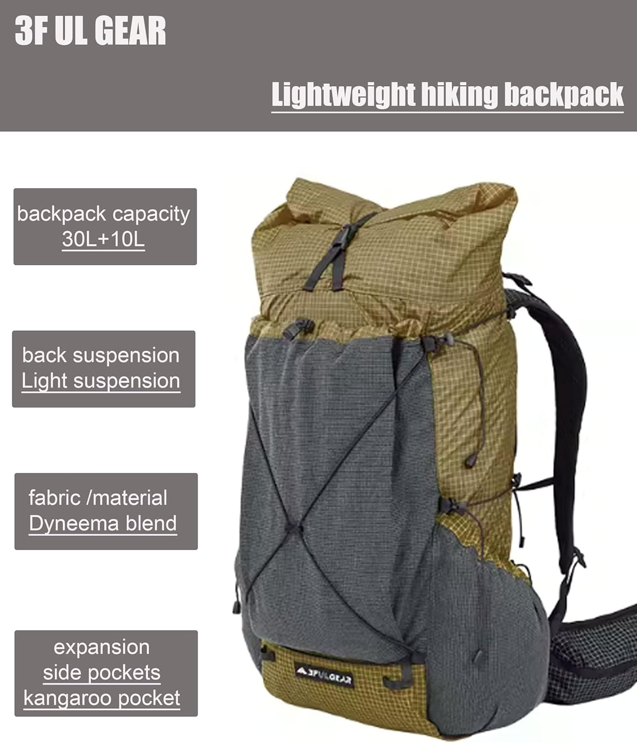 Telomat 3F UL GEAR 30L+10L Ultralight Hiking Backpack - image 2