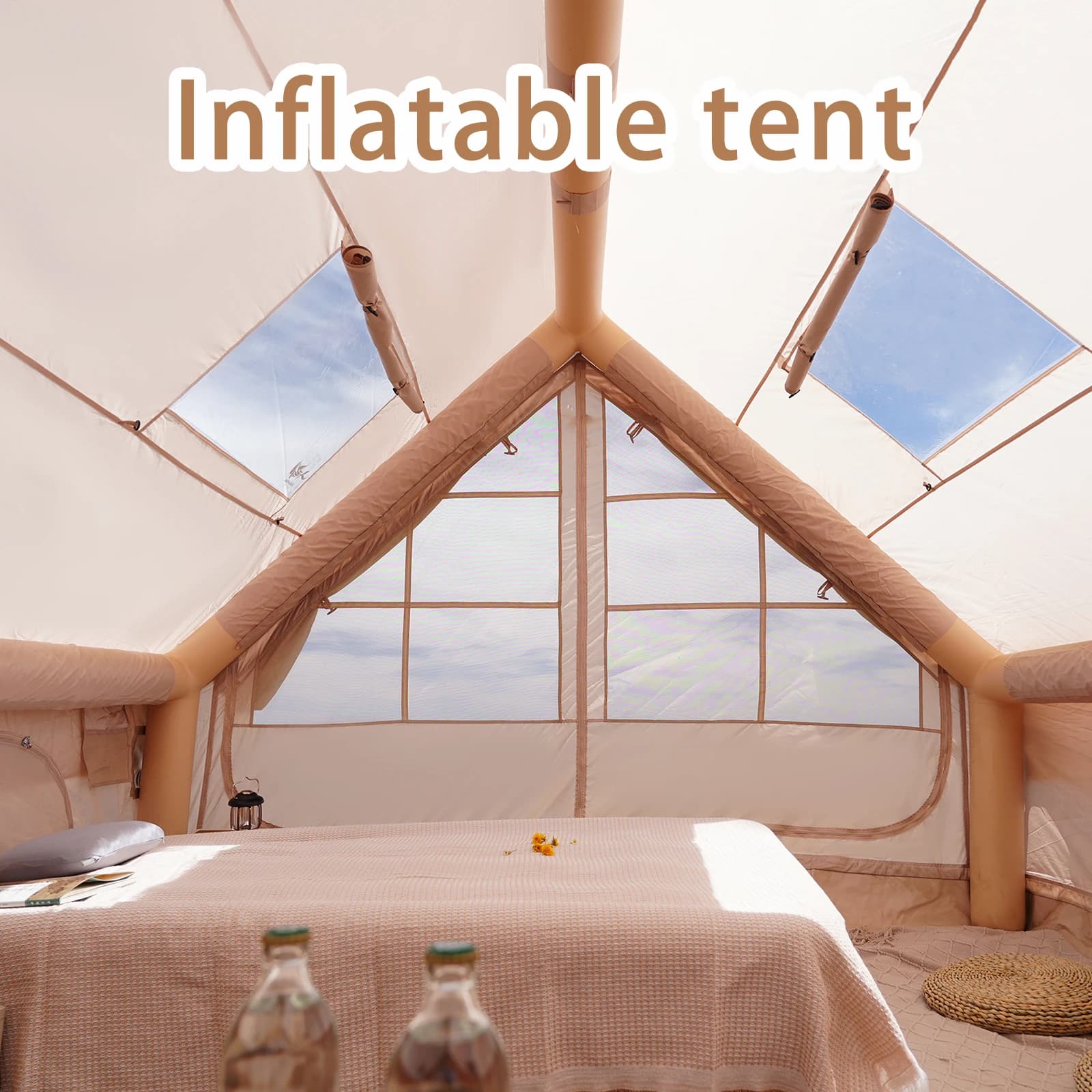 Inflatable Camping Tent - 4-8 Person Air Frame Shelter