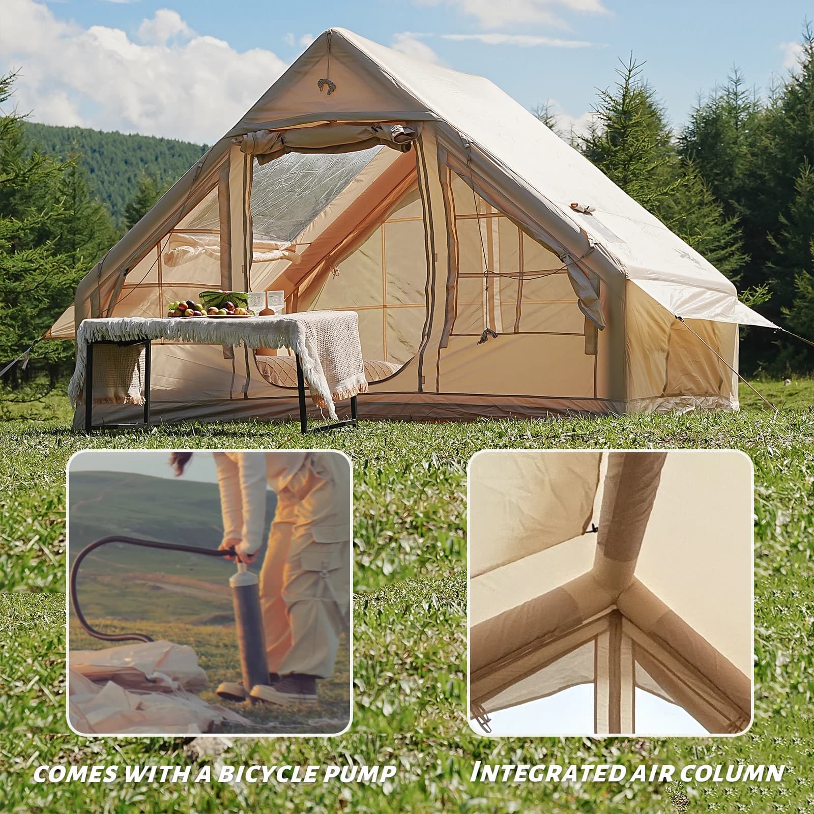 Inflatable Camping Tent - 4-8 Person Air Frame Shelter - image 3