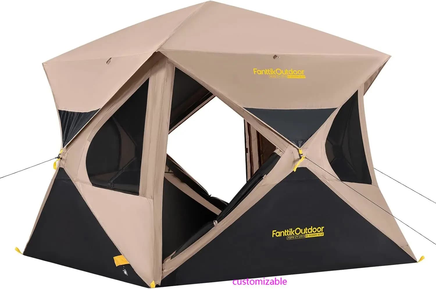 Portable 4 Person Pop Up Cabin Tent for Camping