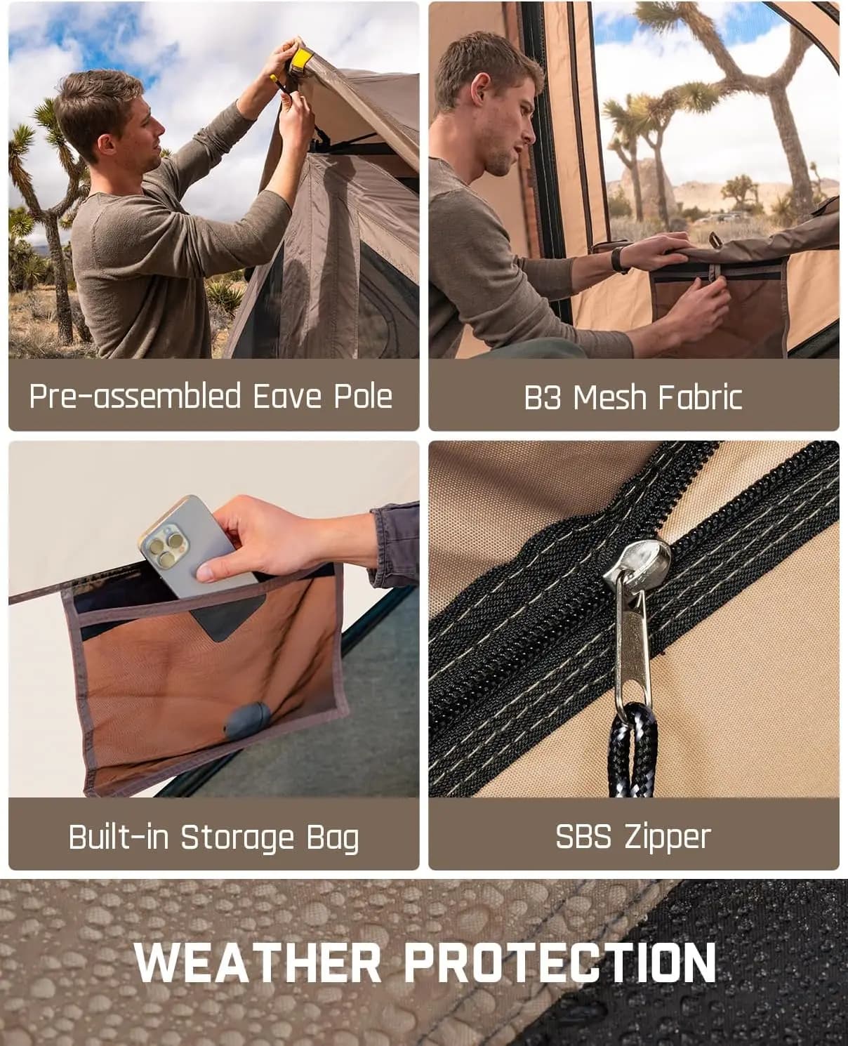 Portable 4 Person Pop Up Cabin Tent for Camping - image 2