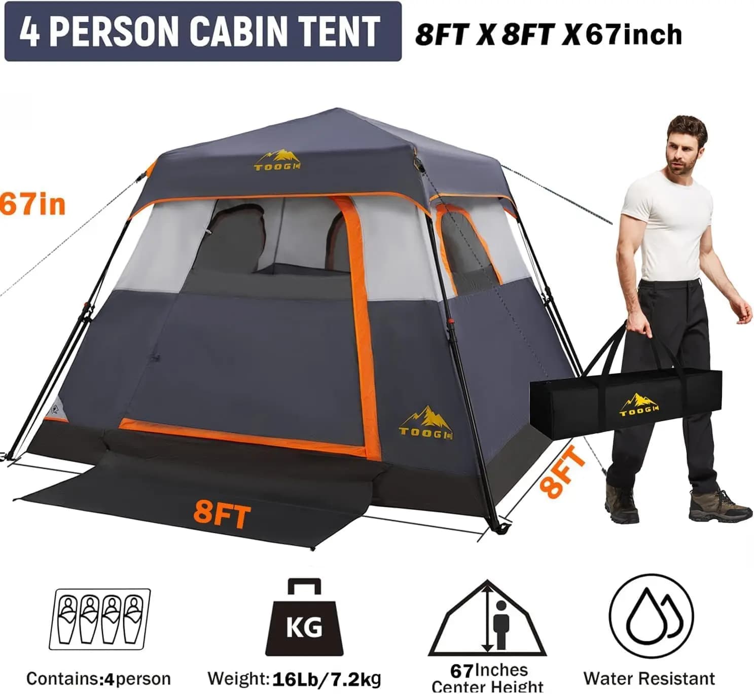 4-Person Pop-Up Tent - Instant Setup & Waterproof - image 2