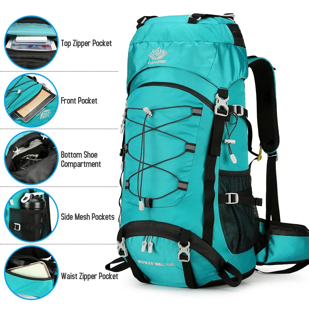 60L Waterproof Camping Backpack - Best Cheap Hiking Gear - image 2