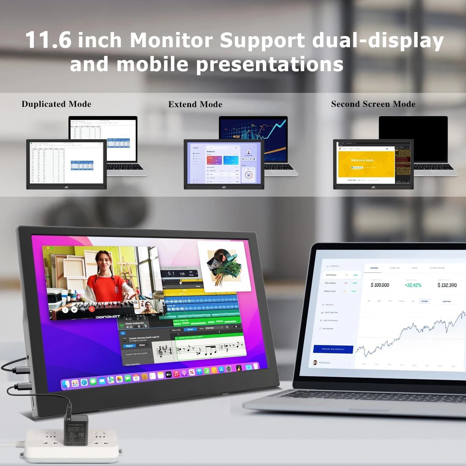 AHXJKA Portable Monitor – Travel Laptop Second Screen - image 4