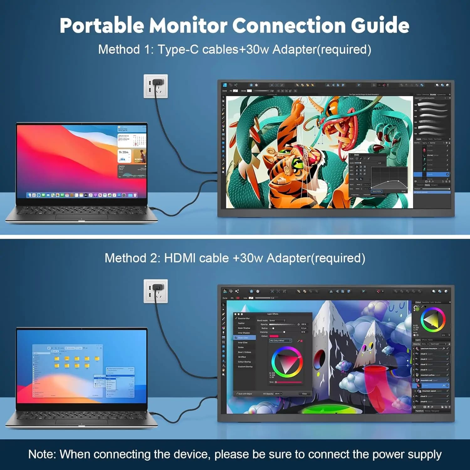 AHXJKA Portable Monitors - 21.5/23.8/24.5 Inch Gaming Extender - image 4