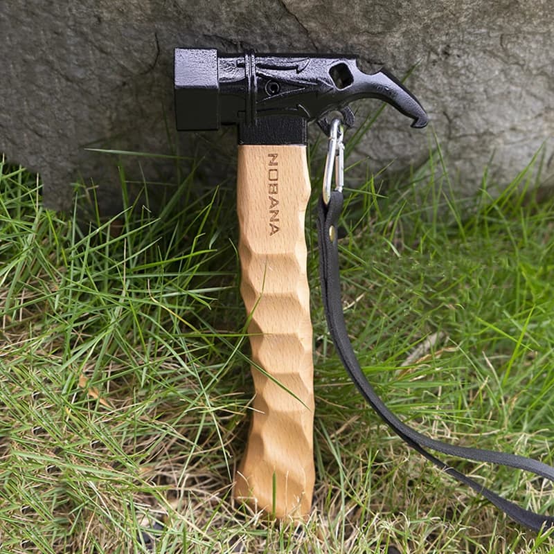 Camping Hammer - Stainless Steel Tool with Wooden Handle - image 3