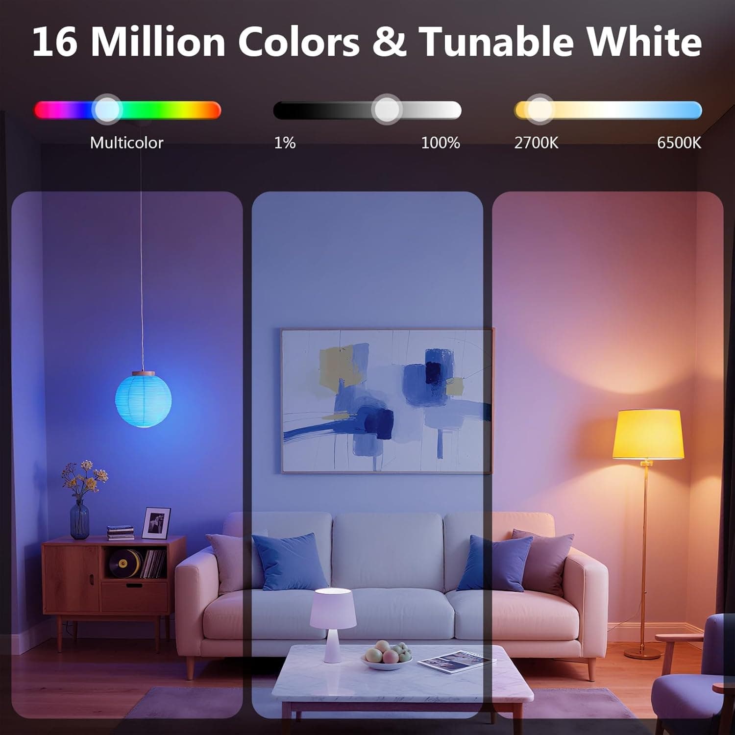 Versatile Smart Light Bulbs with Voice Control & Music Sync - image 5