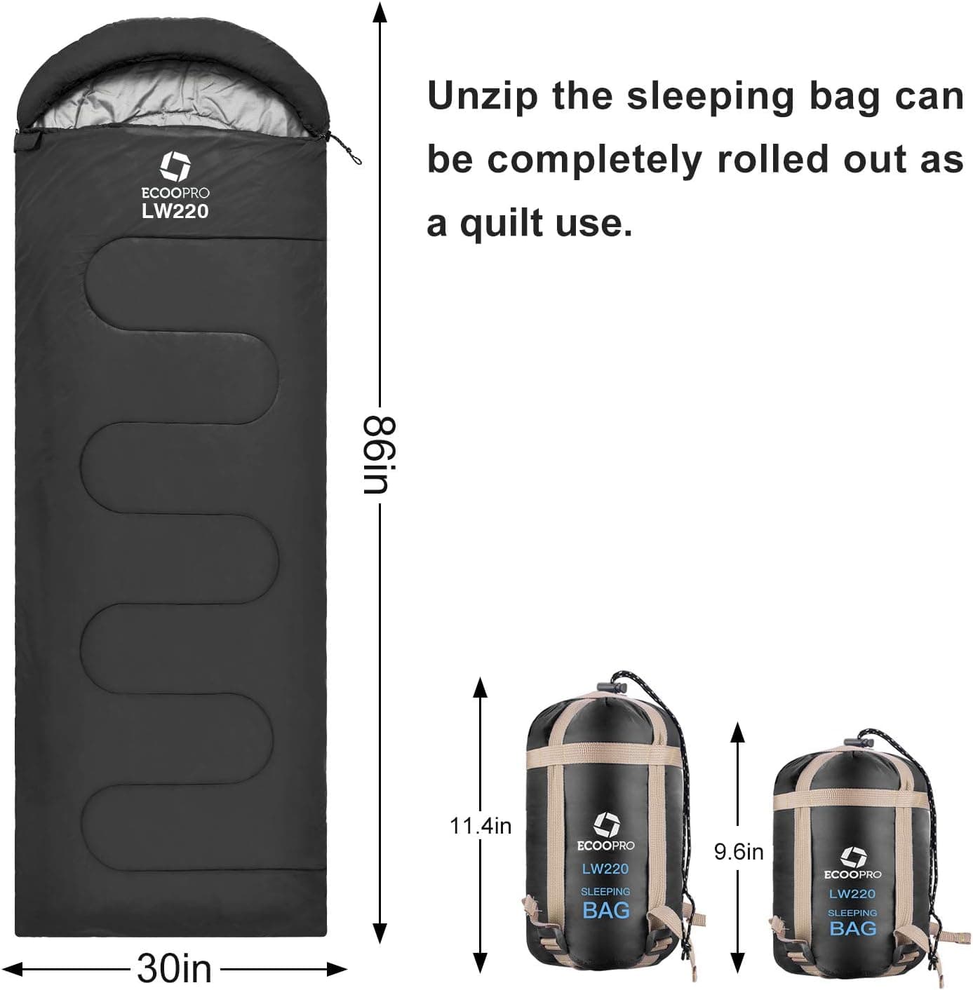 ECOOPRO Lightweight Waterproof Sleeping Bag for Campers - image 2