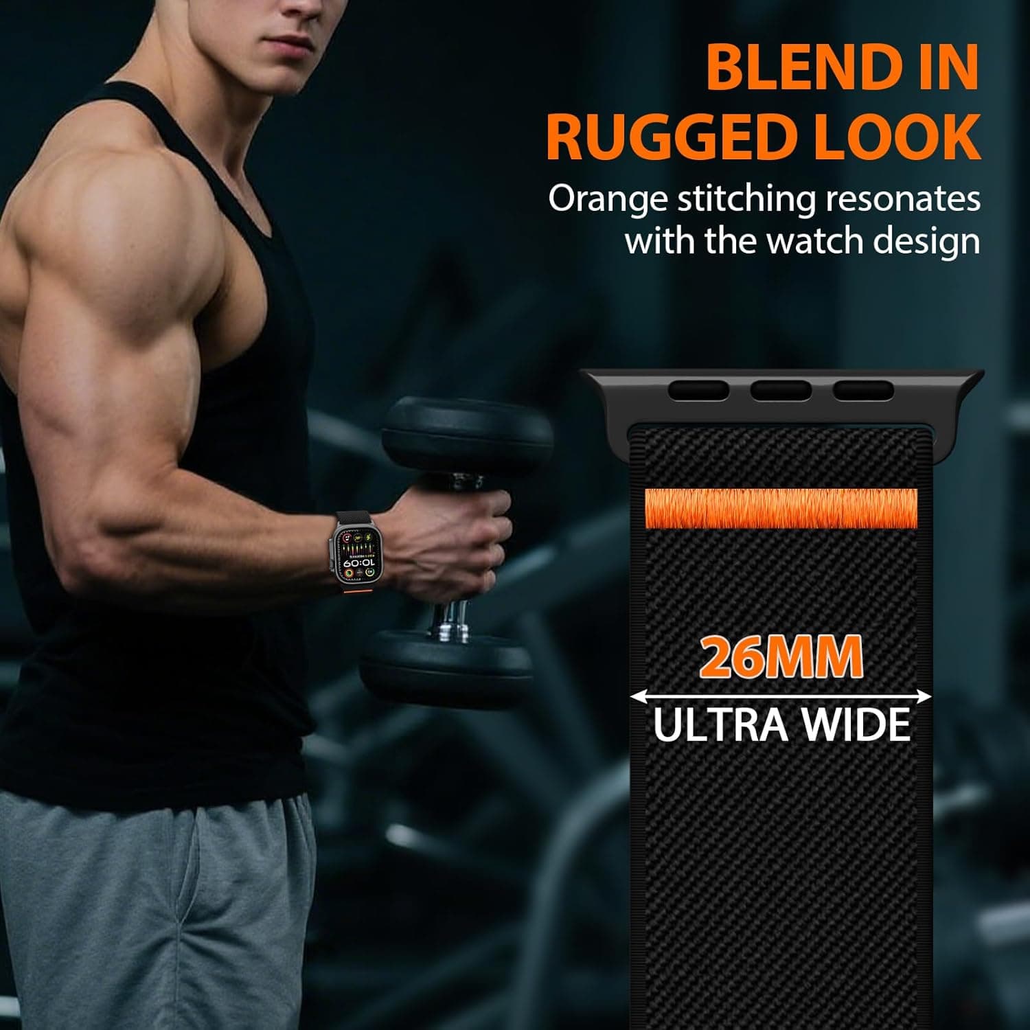 Adjustable Nylon Sport Band for Apple Watch Ultra & Series - image 4