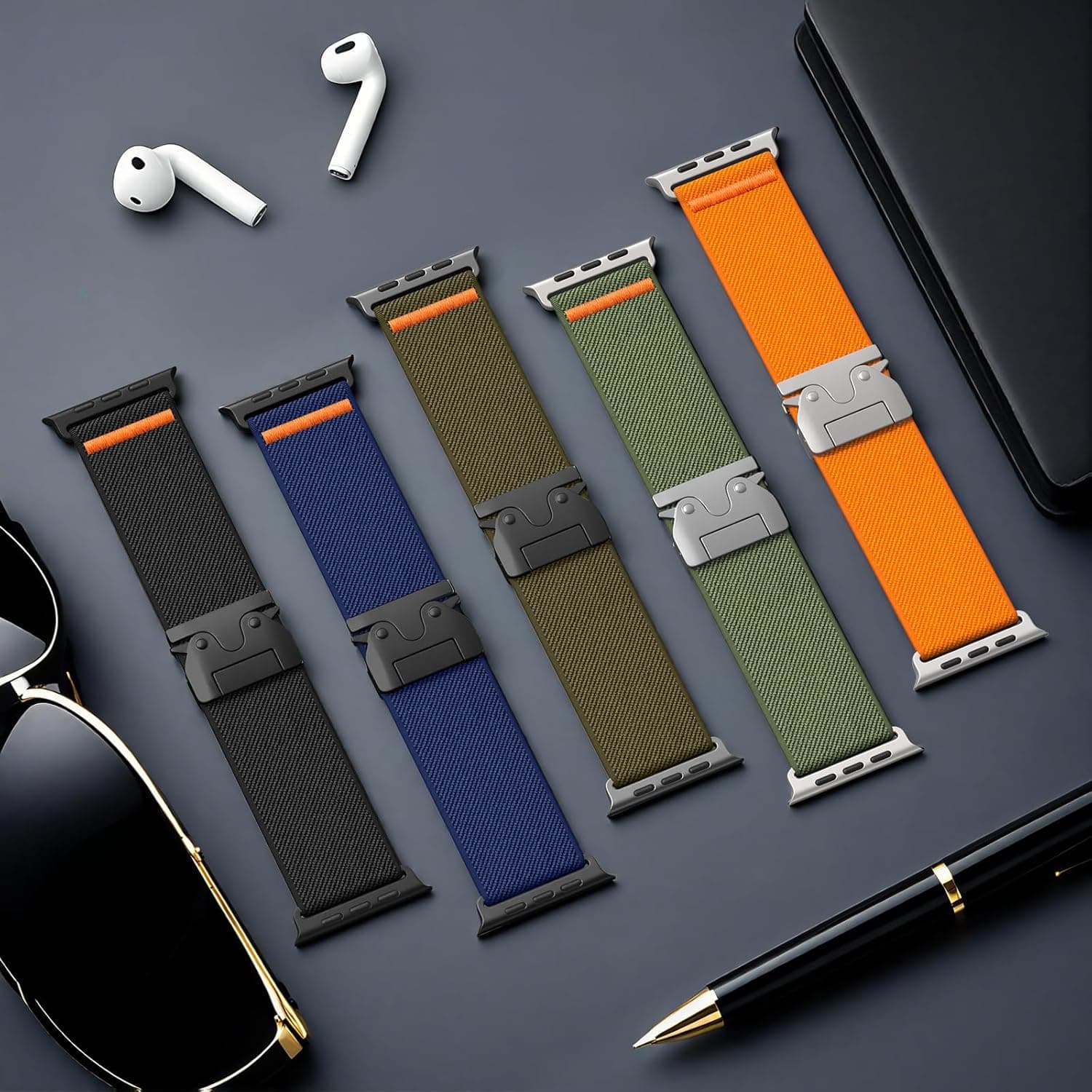 Adjustable Nylon Sport Band for Apple Watch Ultra & Series - image 5