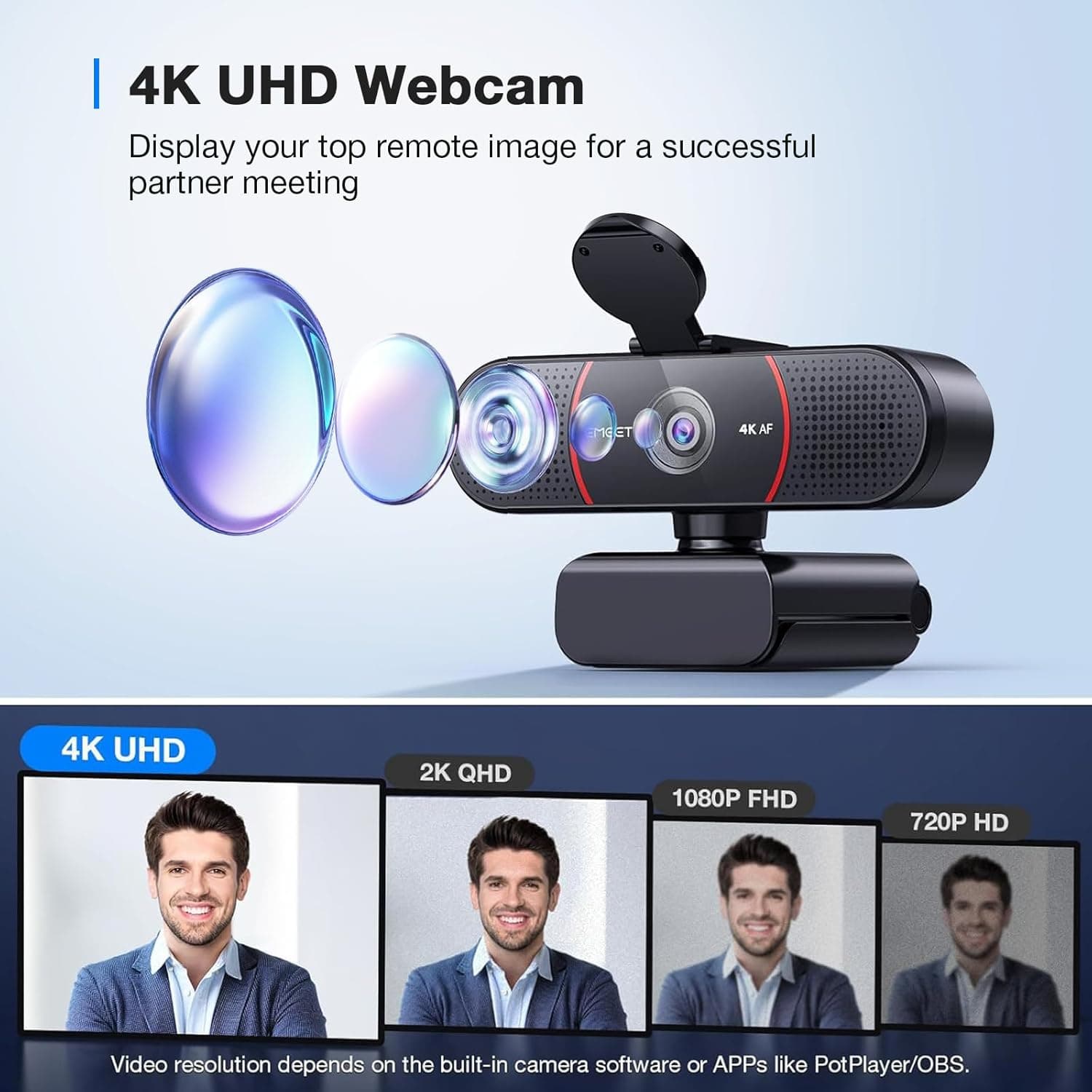 Experience Crystal Clear Video with EMEET C960 4K Webcam - image 2
