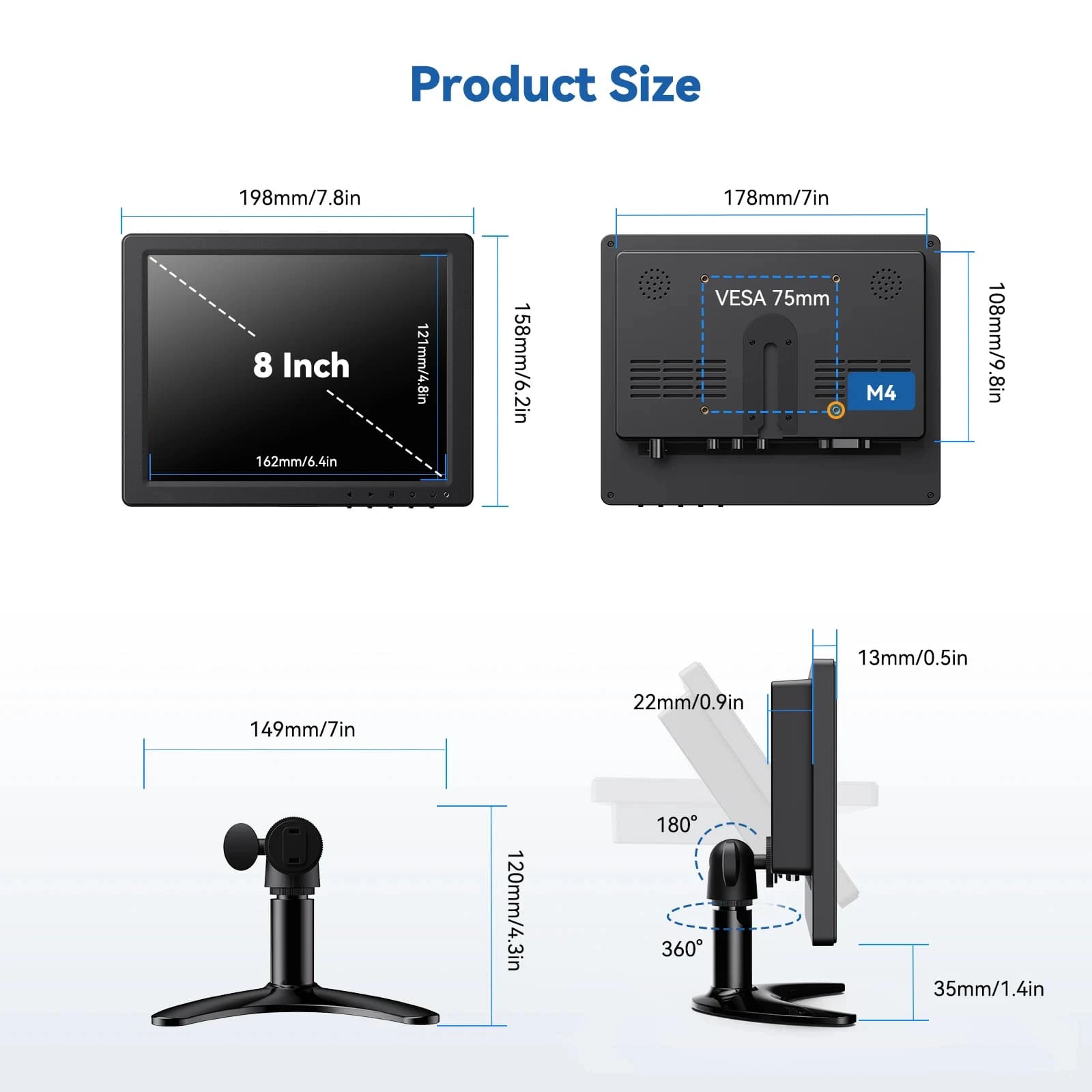 EYOYO Desktop Monitor with Remote Control & Speaker - image 5
