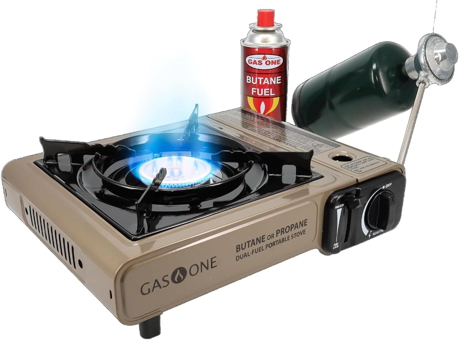 Gas One GS-3400P Portable Dual Fuel Camping Stove with Carrying Case