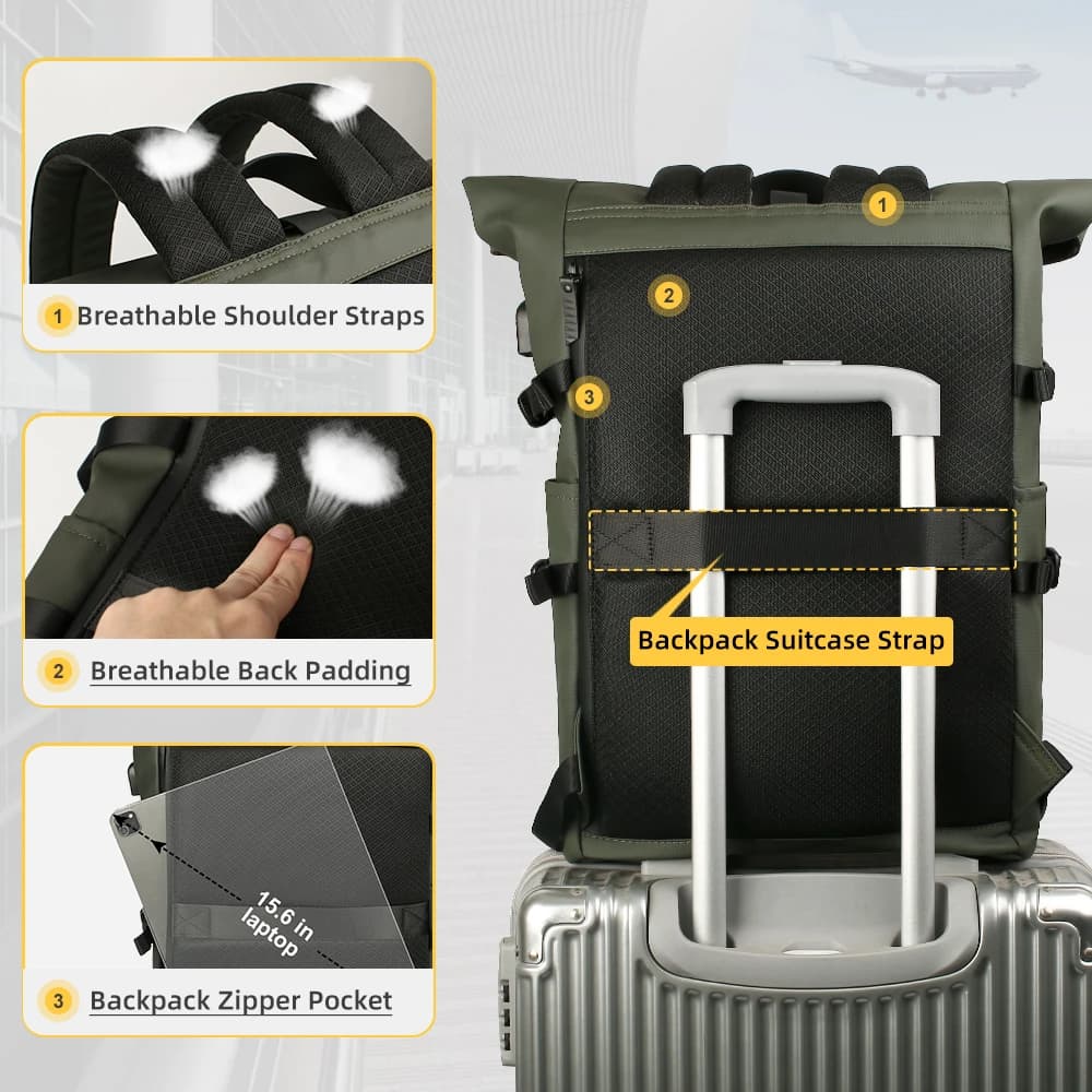 Heroic Knight Men Rolltop Backpack - Waterproof & Spacious - image 2