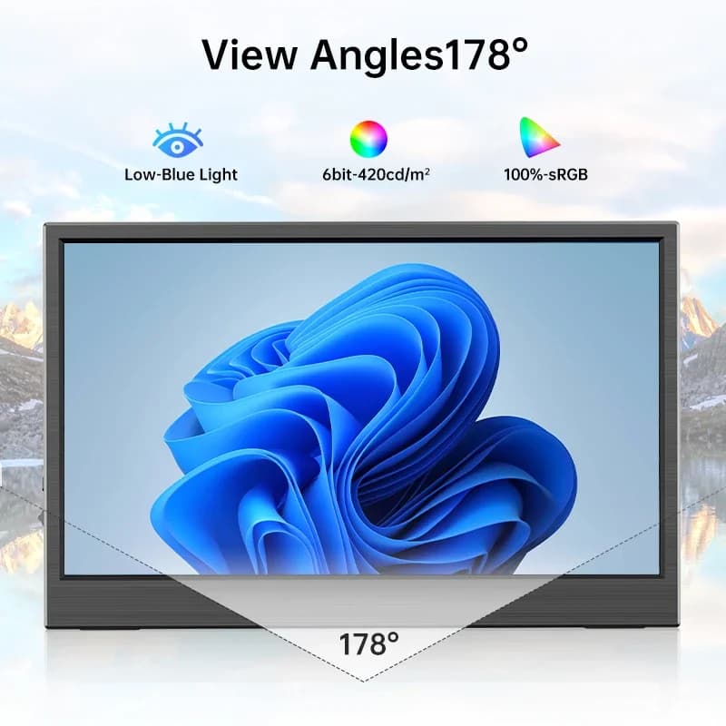 HGFRTEE Portable Monitor - 10.5 Inch 1280P Display - image 2