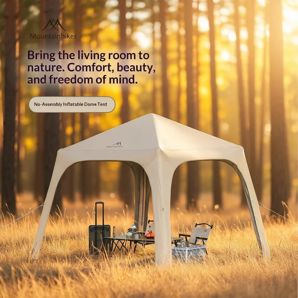 Inflatable Camping Tent - Family Dome Tent for 4-6 People