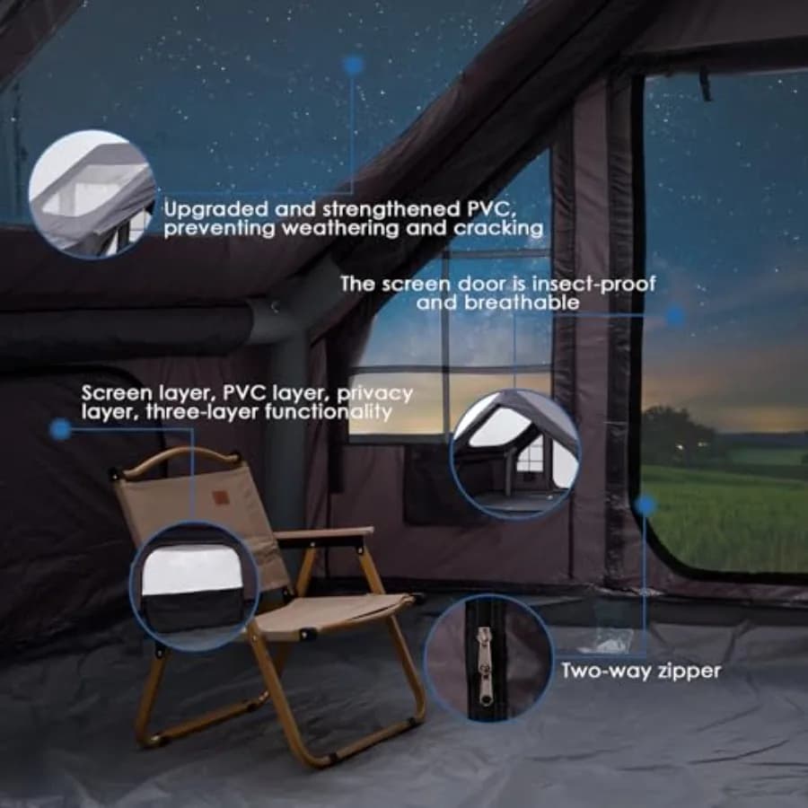 Inflatable Camping Tent with Electric Air Pump - Family Tent - image 4