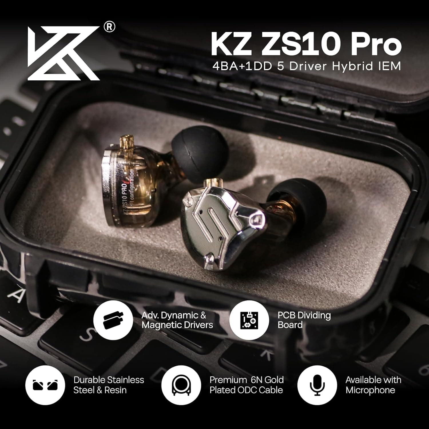 Linsoul KZ ZS10 Pro: HiFi 5 Driver Hybrid IEM Earbuds - image 2