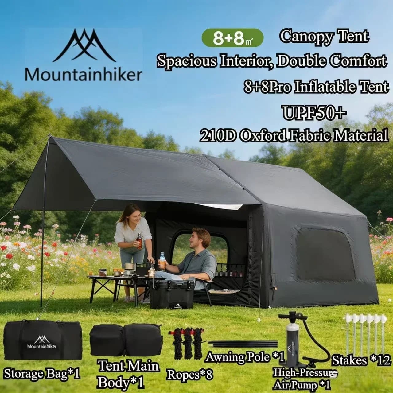 MOUNTAINHIKER Inflatable Tent for Family Camping