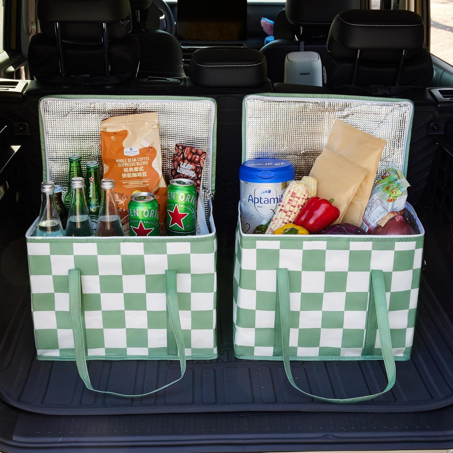 Ohocut Insulated Checkerboard Grocery Bags – 2 Pack - image 3