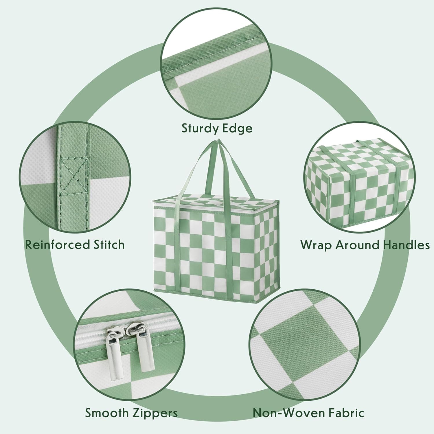 Ohocut Insulated Checkerboard Grocery Bags – 2 Pack - image 4