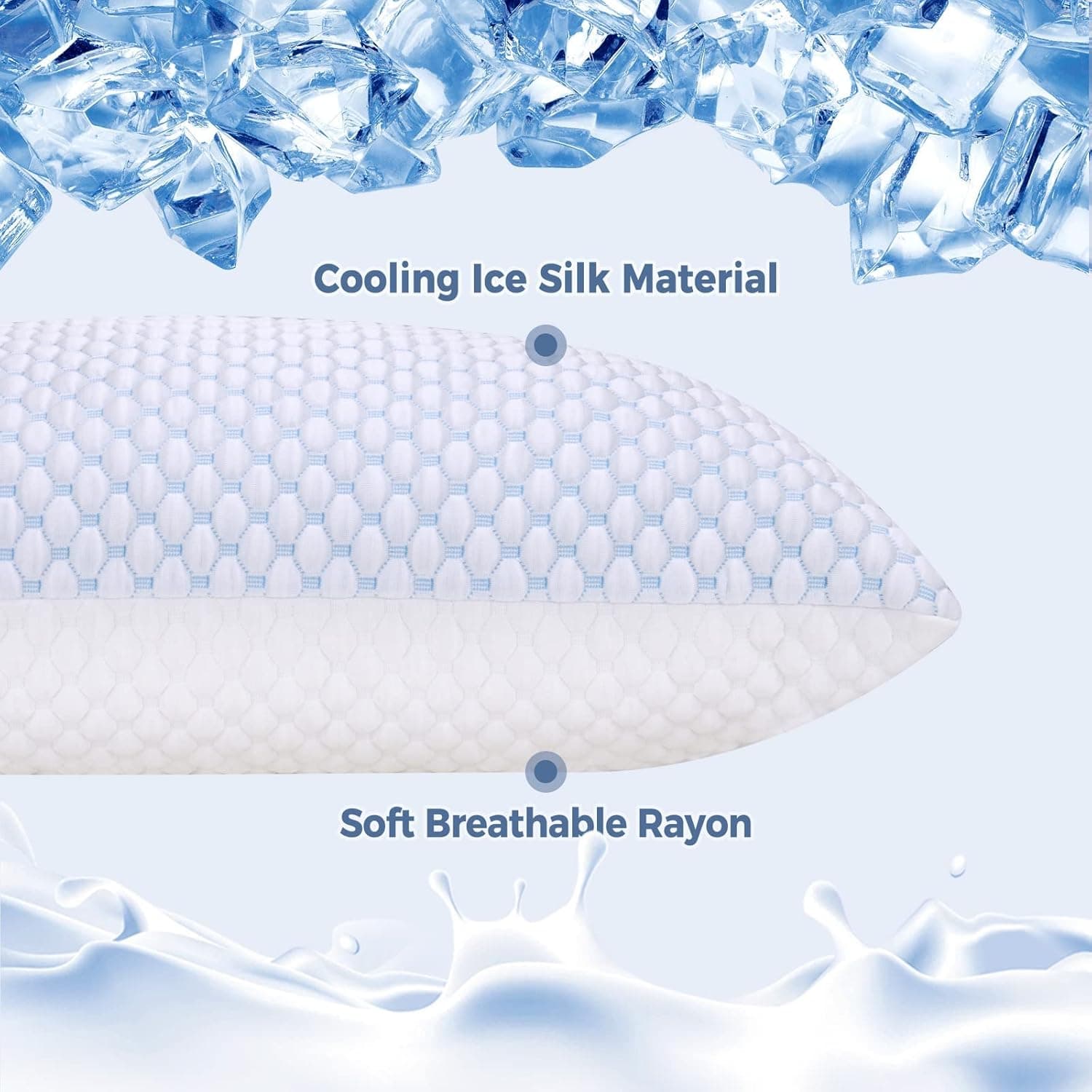 OSBED Adjustable Cooling Memory Foam Pillows - Set of 2 - image 2