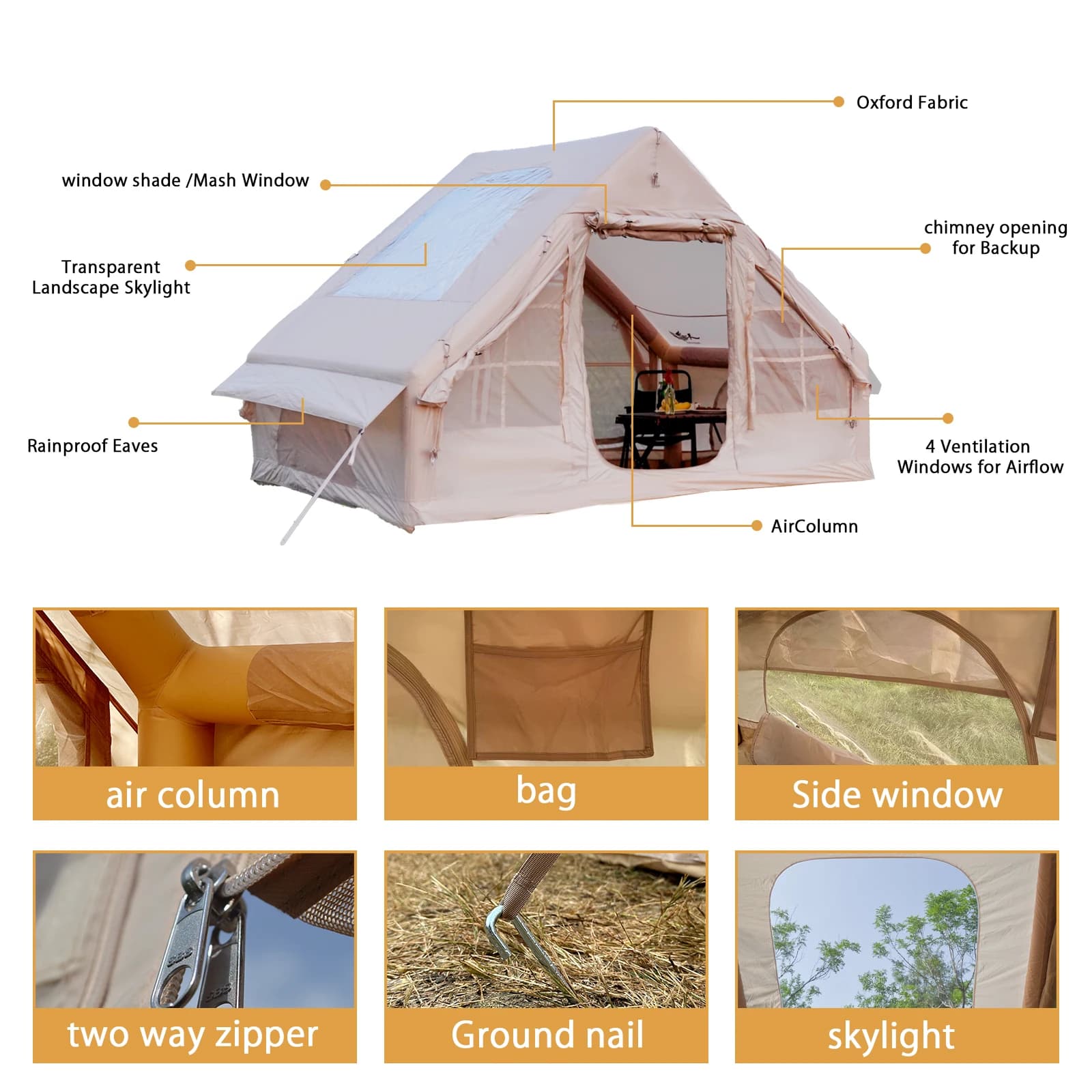 PAKICETUS Inflatable Tent - Family Luxury Camping Tent - image 2