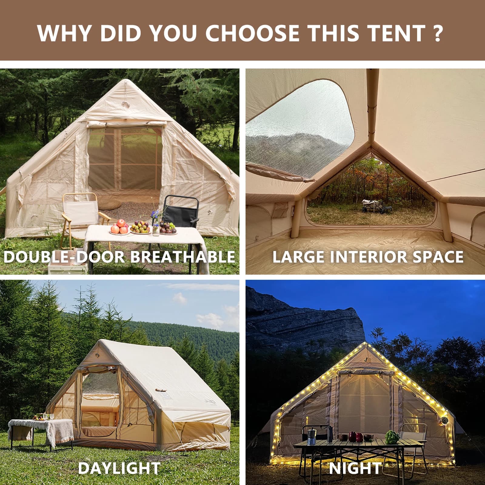 PAKICETUS Inflatable Tent - Family Luxury Camping Tent - image 3