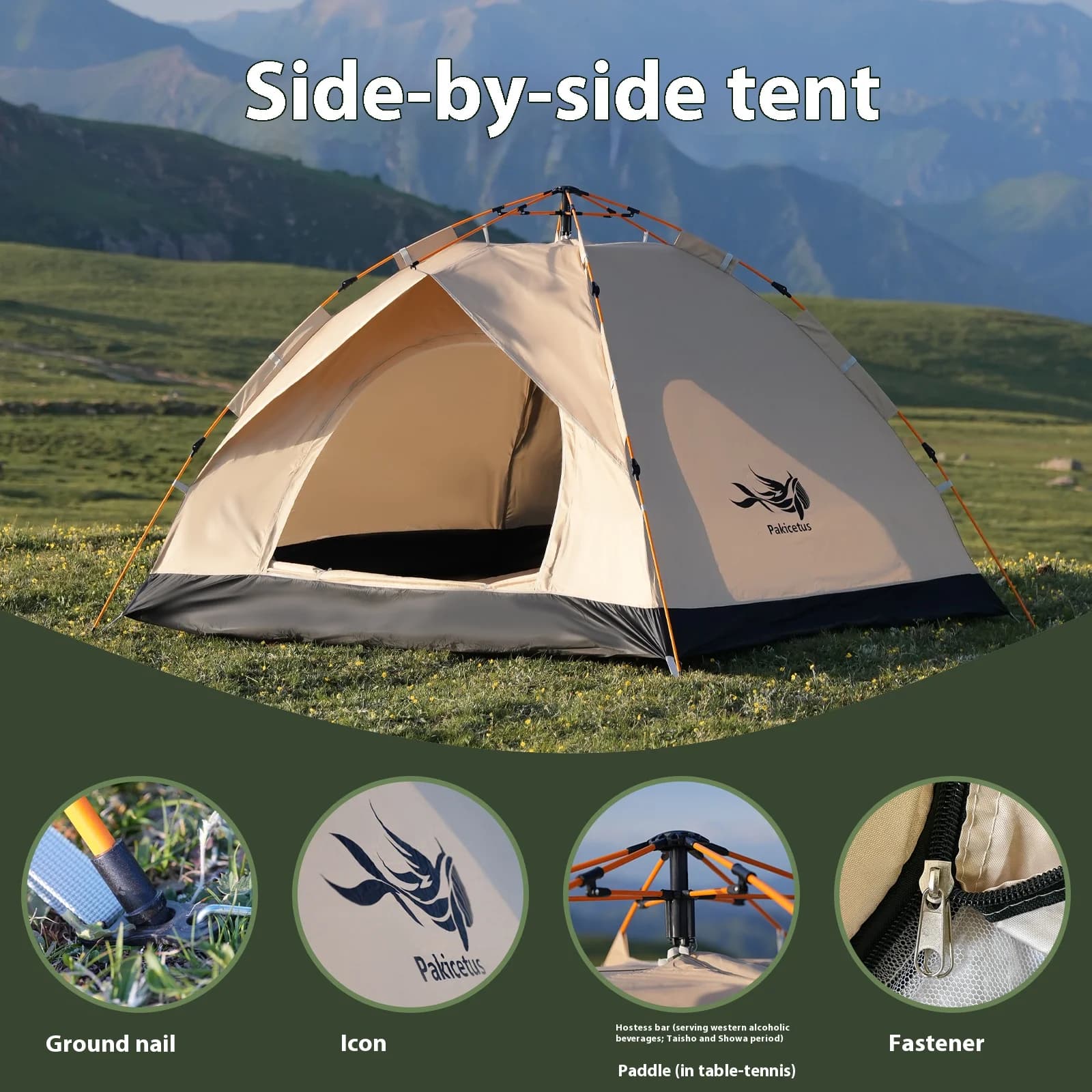 Pakicetus Instant Golden Tent - Portable Family Shelter - image 2