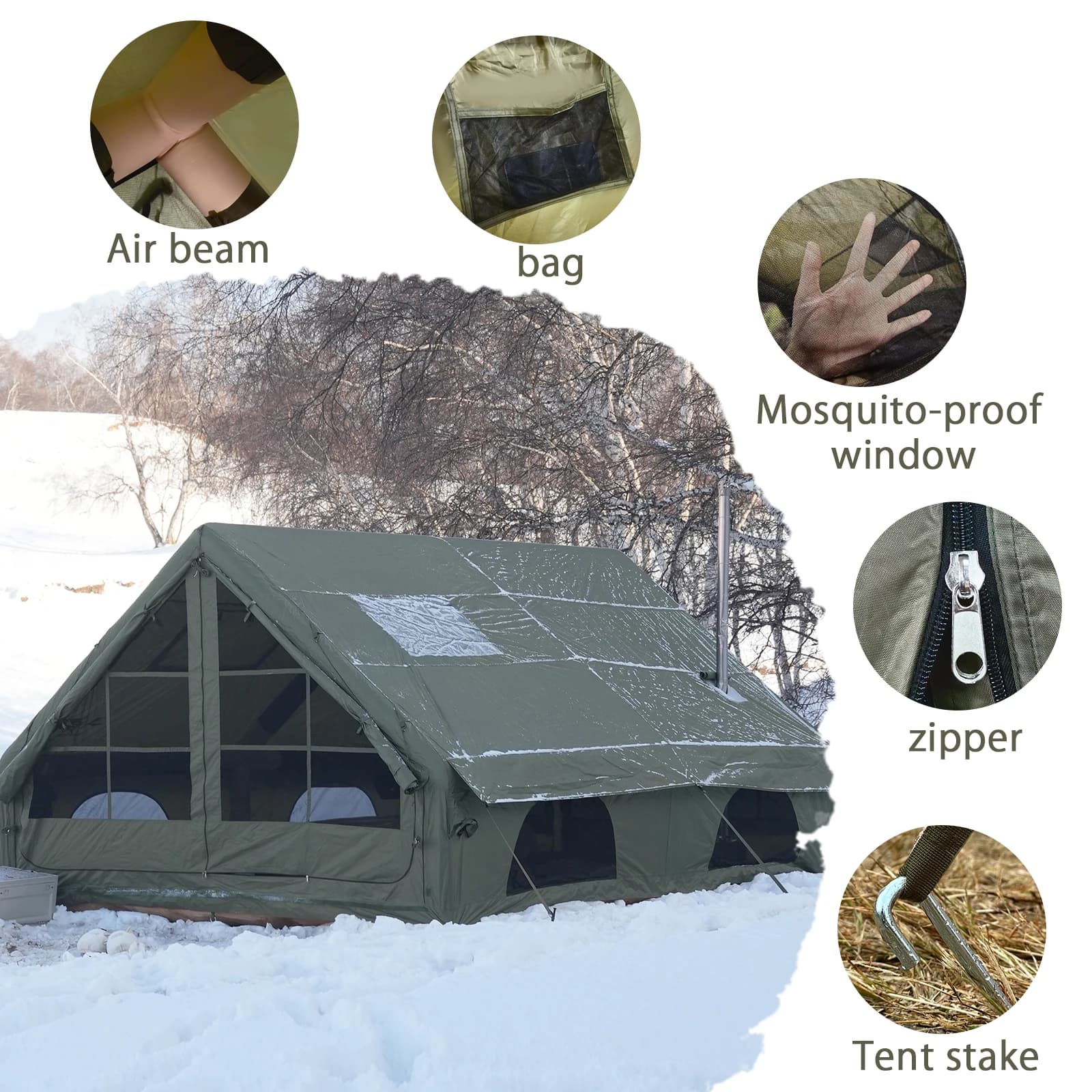 Pakicetus Inflatable Camping Tent - Family of 4-8 - image 2