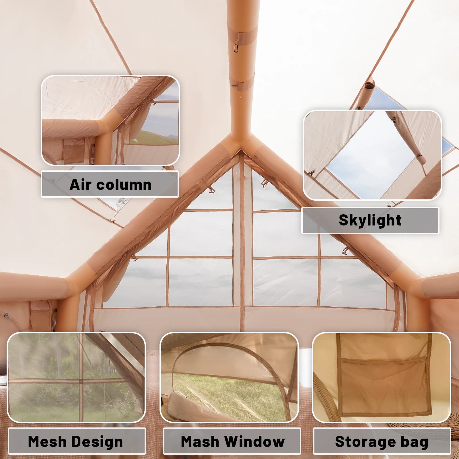 Pakicetus Inflatable Camping Tent - Family of 4-8 - image 4