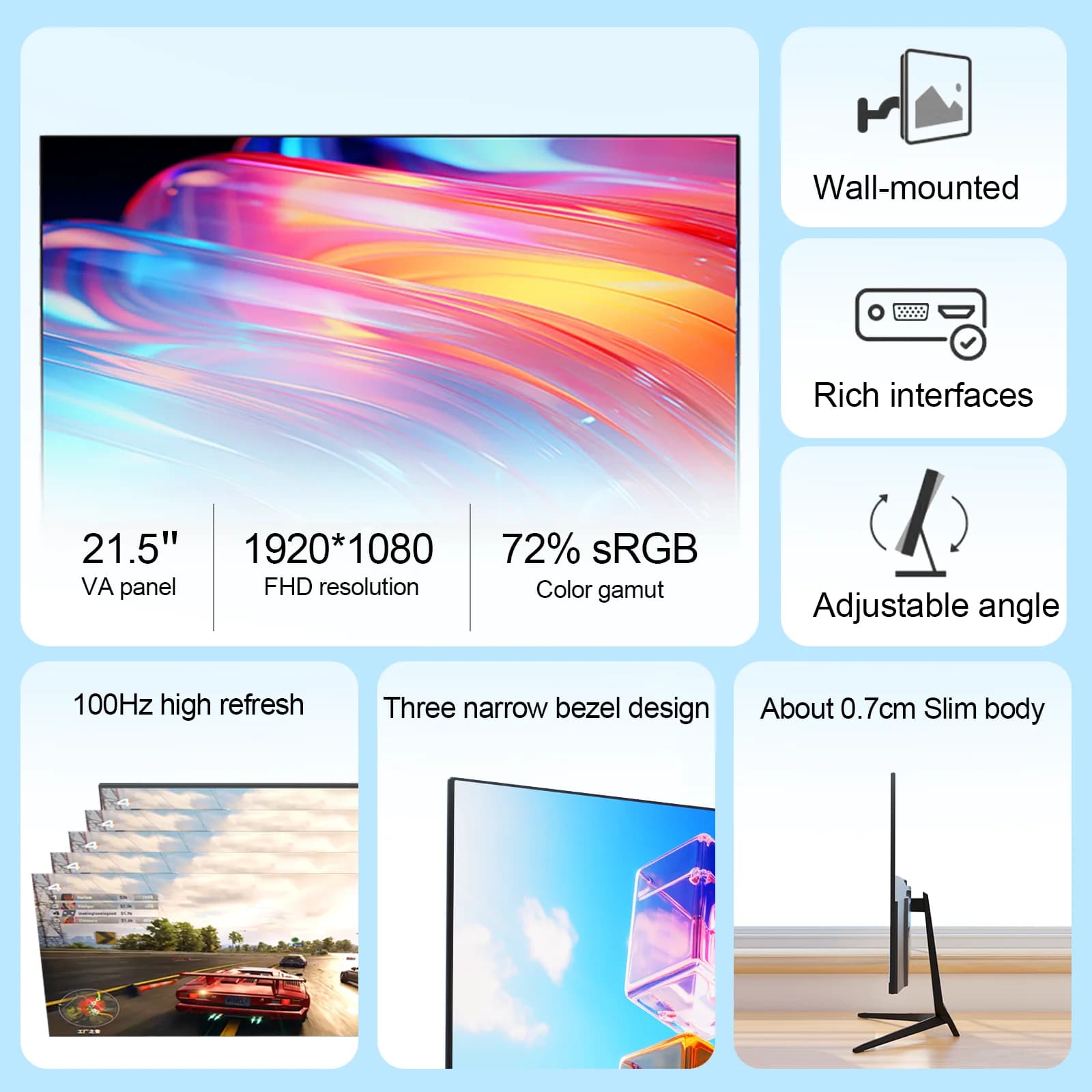 Reletech 21.5 Inch FHD Gaming Monitor - Affordable Quality - image 2