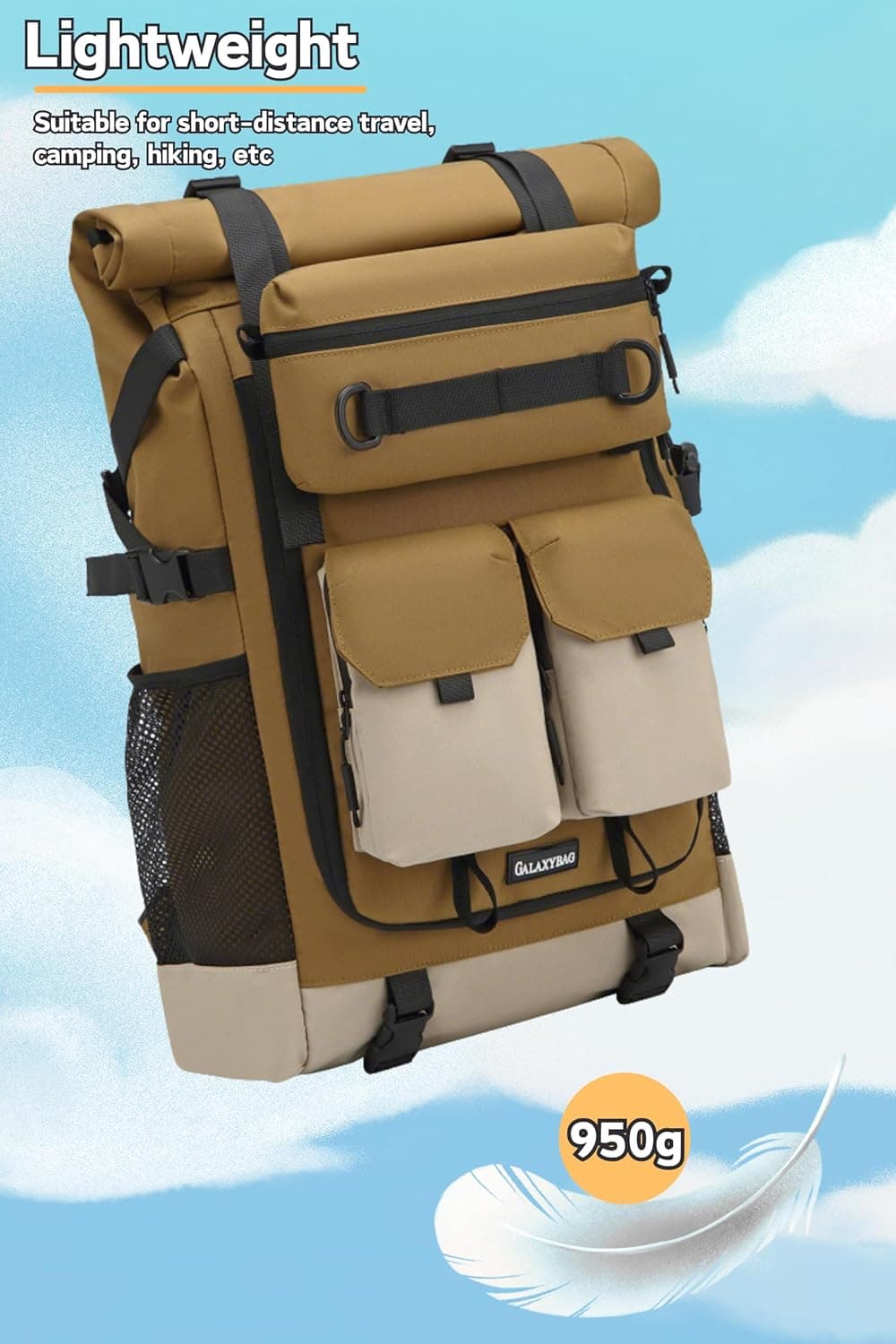 KEQIKAI Rolltop Backpack - Lightweight 30L Travel Pack - image 3