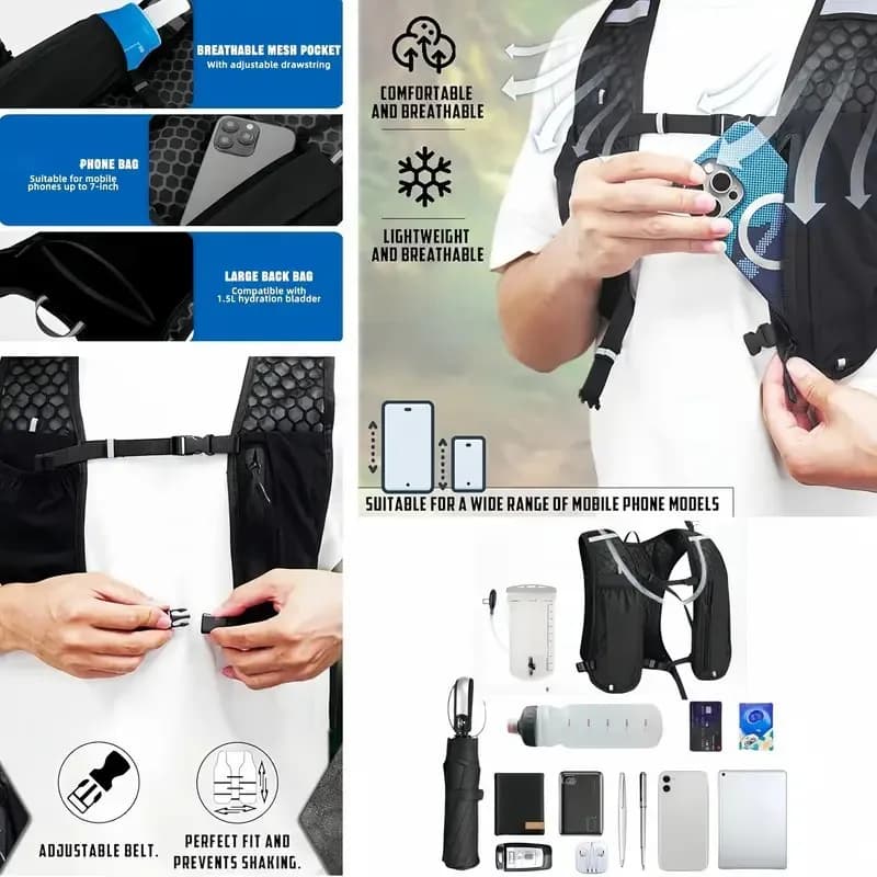 Running Hydration Vest Backpack - Lightweight Water Chest Pack - image 3