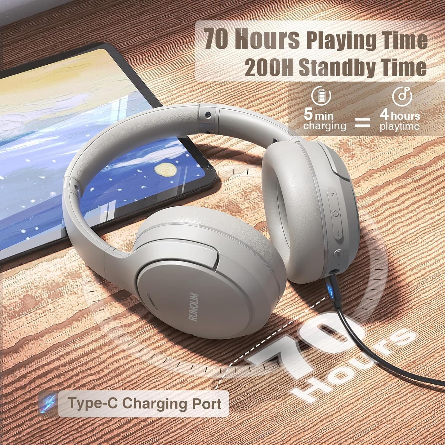 RUNOLIM Hybrid Active Noise Cancelling Headphones - Best Value - image 4