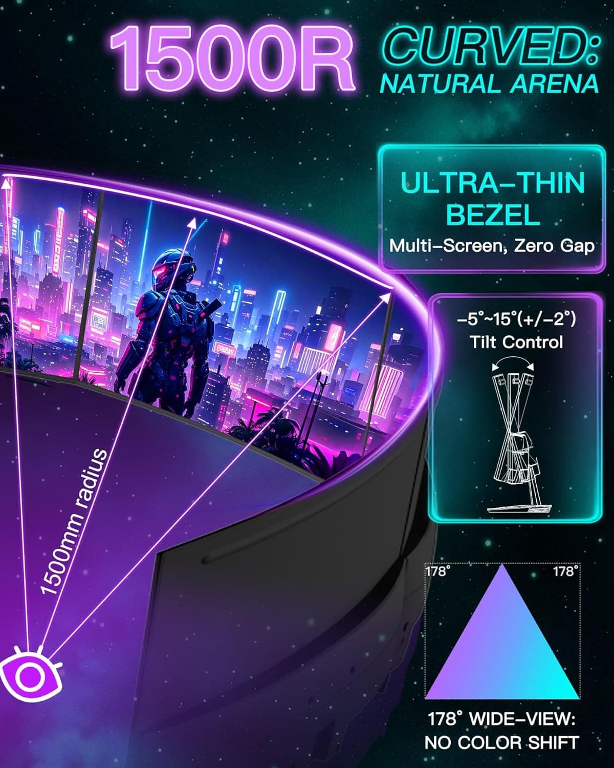 SANSUI 27 Inch Curved 160Hz Gaming Monitor - image 4