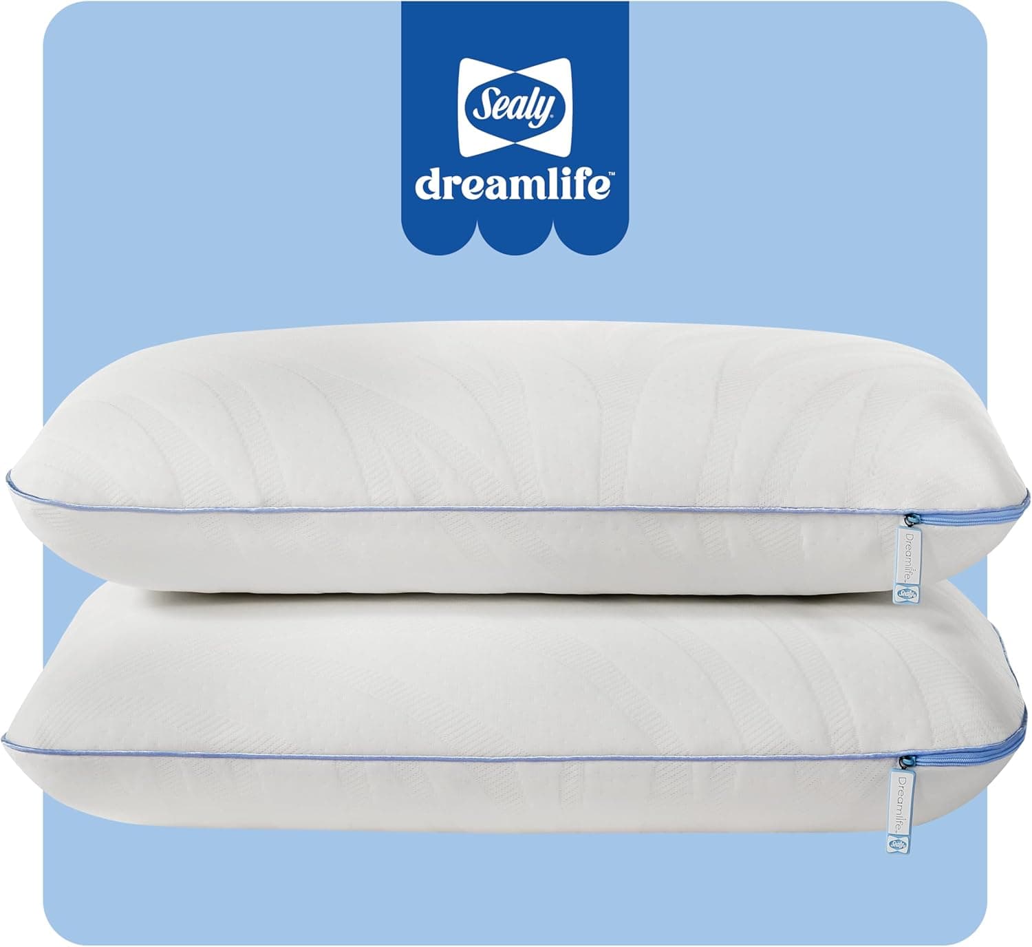 Sealy Dreamlife Queen Memory Foam Cooling Pillow (2 Pack)